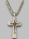 Templars Kruis Hanger van Roestvrij Staal met Luxe Afwerking – Verstelbare Ketting, Tijdloos Design in Zilver en Goud of Zilver en Zwart | Goud C