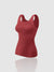 Thermische Tanktop Dames met Verwijderbare BH-Pads en Hoge Elasticiteit – Comfortabele Mouwloze Top voor Activiteiten - Rood