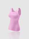 Thermische Tanktop Dames met Verwijderbare BH-Pads en Hoge Elasticiteit – Comfortabele Mouwloze Top voor Activiteiten - Roze-paars