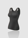 Thermische Tanktop Dames met Verwijderbare BH-Pads en Hoge Elasticiteit – Comfortabele Mouwloze Top voor Activiteiten - Zwart