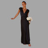 Zavando - Elegantes Satin-Abendkleid mit tiefem Ausschnitt