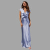 Zavando - Elegantes Satin-Abendkleid mit tiefem Ausschnitt