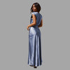 Zavando - Elegantes Satin-Abendkleid mit tiefem Ausschnitt