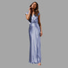 Zavando - Elegantes Satin-Abendkleid mit tiefem Ausschnitt