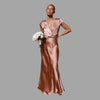 Zavando - Elegantes Satin-Abendkleid mit tiefem Ausschnitt