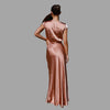 Zavando - Elegantes Satin-Abendkleid mit tiefem Ausschnitt