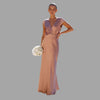 Zavando - Elegantes Satin-Abendkleid mit tiefem Ausschnitt