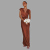 Zavando - Elegantes Satin-Abendkleid mit tiefem Ausschnitt