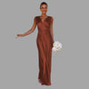 Zavando - Elegantes Satin-Abendkleid mit tiefem Ausschnitt