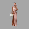 Zavando - Elegantes Satin-Abendkleid mit tiefem Ausschnitt