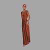 Zavando - Elegantes Satin-Abendkleid mit tiefem Ausschnitt