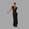 Zavando - Elegantes Satin-Abendkleid mit tiefem Ausschnitt