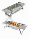 Vouwbare RVS Buitenbarbecue met Rookvrij Ontwerp en Verstelbare Temperatuur - B