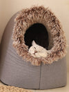 Winter Huisdierenbed met Grotontwerp – Warm, Comfortabel & Ondersteunend voor Honden en Katten | A