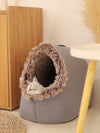 Winter Huisdierenbed met Grotontwerp – Warm, Comfortabel & Ondersteunend voor Honden en Katten | Donkergrijs