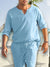 Zomer Kleding Set voor Mannen van Premium Italiaans Linnen – Ademend, Kreukvrij en Casual Elegantie in Effen Kleuren | Blauw