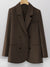 Zwarte Dames Blazer met Comfortabele Pasvorm en Praktische Zakken - Stijlvolle Lange Blazer voor Elke Gelegenheid - Bruin