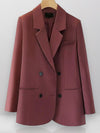 Zwarte Dames Blazer met Comfortabele Pasvorm en Praktische Zakken - Stijlvolle Lange Blazer voor Elke Gelegenheid - Frambozen