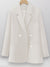 Zwarte Dames Blazer met Comfortabele Pasvorm en Praktische Zakken - Stijlvolle Lange Blazer voor Elke Gelegenheid - Wit