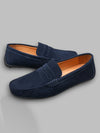 Zwarte Suède Loafers Dames met Gevoerde Binnenzool – Comfortabele Slip-On Schoenen voor Elke Gelegenheid | Marineblauw