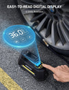 AstroAI Bandenpomp Luchtcompressor 12V, draagbare elektrische Auto-stopbandenpomp met bandenspanningmeter, ventieladapters en LED-licht, auto-accessoires, Geel