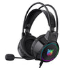 Cuffia da gioco Onikuma X15 Pro Over-Ear di alta qualità con cavo | Cancellazione del rumore, Orecchie di gatto rosa, Luce RGB e microfono per PC PS4 Gaming