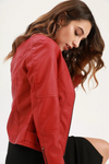 Leren bikerjack voor vrouwen