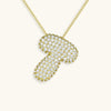 Collana con diamante iniziale a bolle