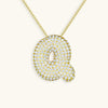 Collana con diamante iniziale a bolle