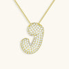 Collana con diamante iniziale a bolle