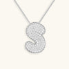 Collana con diamante iniziale a bolle