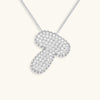 Collana con diamante iniziale a bolle