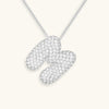 Collana con diamante iniziale a bolle