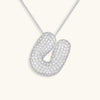 Collana con diamante iniziale a bolle