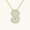 Collana con diamante iniziale a bolle