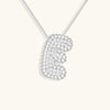 Collana con diamante iniziale a bolle