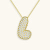 Collana con diamante iniziale a bolle