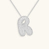 Collana con diamante iniziale a bolle