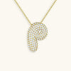 Collana con diamante iniziale a bolle