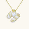 Collana con diamante iniziale a bolle