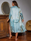 LuxeNight - Set Camicia da Notte e Accappatoio in Raso