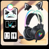 Cuffia da gioco Onikuma X15 Pro Over-Ear di alta qualità con cavo | Cancellazione del rumore, Orecchie di gatto rosa, Luce RGB e microfono per PC PS4 Gaming