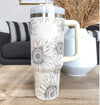 Isolierbecher mit Griff und Strohhalm, 40 oz