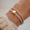 Braccialetto Smiley – Braccialetto in pelle con ciondolo dorato
