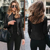 Leren motorjack voor vrouwen
