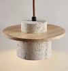 TravéLume - Lampada a sospensione in travertino di lusso con design elegante