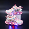 Scarpe da ginnastica arcobaleno glitterate - Scarpe LED per bambini