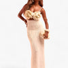 SALOMI | Maxi-jurk met Textuur en Oversized Corsages - Moeiteloze Eleganties