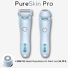 PureSkin PRO waterdichte damesraser voor zijdezachte huid - pijnloos, nat & droog