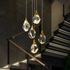 Spirale Cristallo Gocce Metallo Moderna Duplex Scala Lampadario a Sospensione